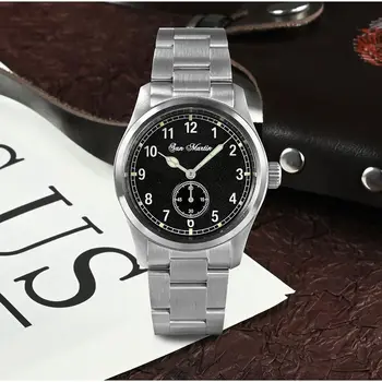 San Martin 37mm Pilot Watch Мужские Кварцевые часы RONDA 6004 Военный Простой Модный стиль Мужские наручные часы со светящимся стальным ремешком 2023
