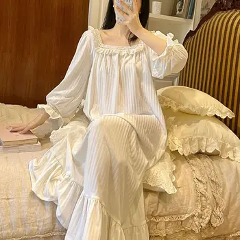 Ночная рубашка Женская пижама принцессы для девочек Романтическая ночная одежда в европейском средневековом стиле