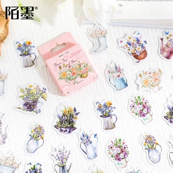 Оптом 10 комплектов декоративных наклеек для посадки цветов в горшках в штучной упаковке для ведения журнала, милые школьные японские Канцелярские принадлежности для бизнеса