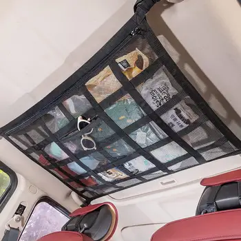 Органайзер для хранения на крыше автомобиля, Автомобильная Потолочная Грузовая сумка, Аксессуары, Автомобильная палатка, Сетка для кемпинга, Карман для хранения, сетка на крыше, N6S9